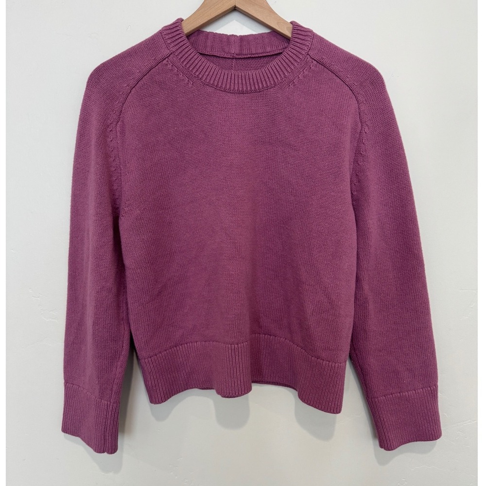 Abercrombie & Fitch Mauve Pink Cotton Blend Crewneck Raglan Sweater Women's S